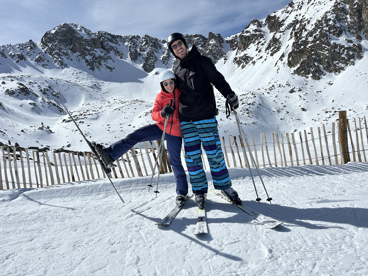 Skiing in the snow